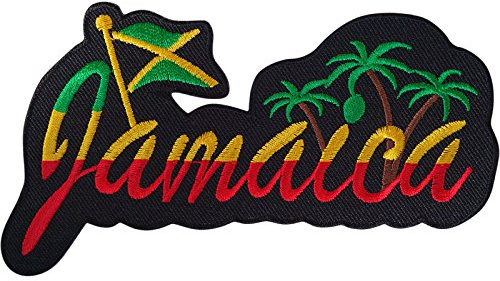 Jamaica Patch Iron Sew On T Shirt Bag Jacket Embroidered Badge Flag Rasta Reggae