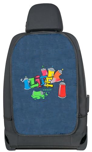 Walser Rückenlehnenschutz-Auto, Rücksitzschoner Kinder Graffiti, Trittschutz schmutzabweisend, Autositzschoner Rückseite 62x40cm blau