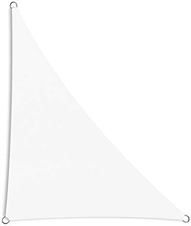 Schramm® Sonnensegel dreieckig in verschiedenen Größen und Farben Sonnenschutz Sichtschutz Windschutz, Farbe:Weiss, Größe:2.50 m x 2.50 m x 3.50 m