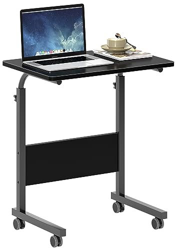 SogesHome Höhenverstellbarer Laptop-Tisch mit Rollen, Mobiler Computertisch/Beistelltisch für Sofa, Bett oder Büro, Kleiner Schreibtisch für Home-Office, Arbeiten im Sitzen & Stehen,60 x 40 x 71 cm