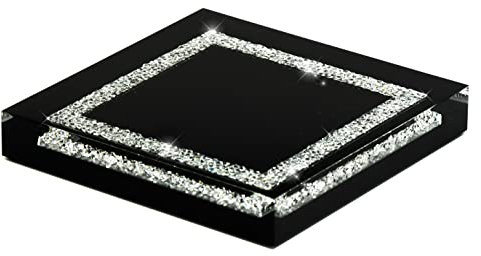 My IMPLEXIONS Luxuriöser Untersetzer Frame mit Swarovski Kristallen/Elegante Tisch-Dekoration (1 Stück - schwarz)