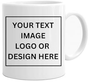 Ayn Al Madina Personalised Mug - Add Your Text, Picture, Design, or Logo - 11oz Ceramic Coffee Mug - Customised Gift Idea for Special Moments Custom Company Logo Business