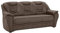 Cavadore 3-Sitzer Bansa mit Federkern / Polstercouch in Leder / 198 x 94 x 95 / Echtleder Graubraun