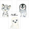 Olgs Wandbilder 3er Set personalisiert für Babyzimmer Deko | Kunstdruck DIN A4 | Dekoration Kinderzimmer Poster mit Namen (WP04-3er Set Polar Baby Pinguin Seehund Schneeleopard)