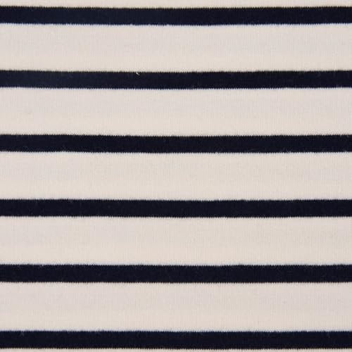 SCHÖNER LEBEN. French Terry Sommersweat Streifen weiß dunkelblau 1,50m Breite