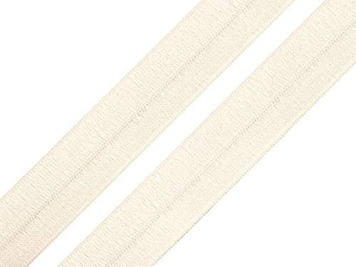 maDDma 1m Falzgummi 20mm Faltgummi elastisches Einfassband Schrägband Saumband Farbwahl, Farbe:Creme