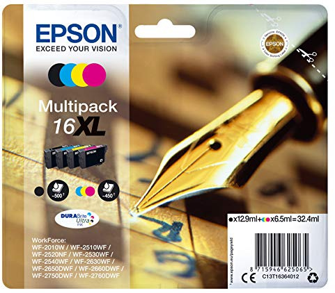 Epson Inkjetpatrone T163, Gruppe 16XL, 1x 500, 3X 450, schwarz, Cyan, Magenta, gelb