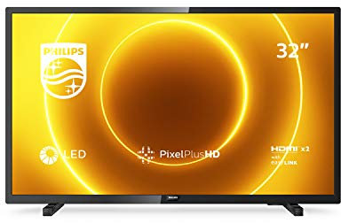 Philips 32PHT5505/12 32-Inch LED TV (HD, Pixel Plus HD, HDMI, VGA, USB, PC-In) Glossy Black (2020/2021 Model)