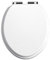 Heritage White Gloss Toilet Seat with Soft Close Chrome Hinges