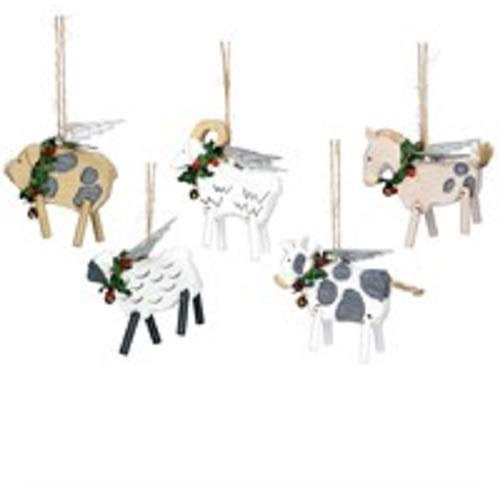 Chichi Gifts Bauernhoftiere mit Flügeln zum Aufhängen, Christbaumschmuck, Ornament (Schaf)