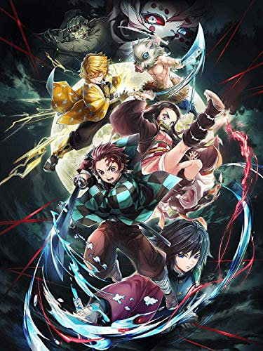 DVBQQWE Diamond Painting Kits für Erwachsene DIY Demon Slayer Anime Diamond Art 5D Paint with Diamanten Full Drill Gem Art Kreuzstich Kunst Stickerei 30,5 x 40,6 cm