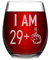 Livole Verre à vin sans pied pour 30e anniversaire - 450 ml - Doigt central de 29 ans et plus, verres personnalisés uniques pour meilleure amie, sœur, épouse, tante, collègue