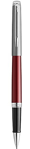 WATERMAN Hemisphere Essentiel Rollerball, Mattrot, Chrom-zierteile, Feine schwarze Ersatzmine - Geschenkbox