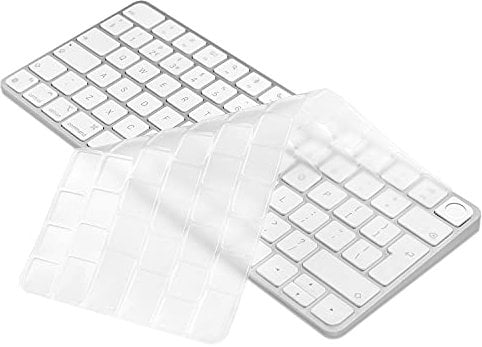 Keyboard Cover Skin for 24 iMac Magic Keyboard with Touch ID A2449 Lock Key A2450 M3 M1 Chip Released in 2023-2021 EU Layout TPU Protector Skin