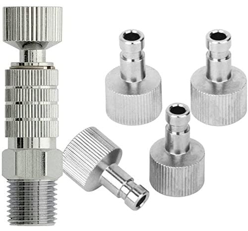 CENPEK 5 Pieces 1/8 Inch Female Connectors and Male Adapters Adjustment Control Valve Airbrush Accessories for Air Compressor and Airbrush Hose