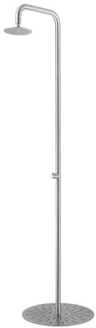 Sined Simius Nur Kaltwasser Edelstahl Dusche h 230 Cm Satin Edelstahl Mit Duschkopf Durchmesser 20 Cm