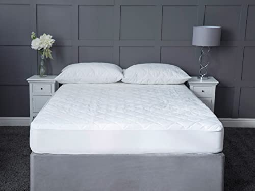 100% Cotton Covered and Filled King Bed Size Mattress Protector 38 cm Deep