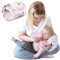 Stillkissen klein Breastfeeding und Nursing Pillow für unterwegs 20 cm - Stillmuff Armkissen und Lagerungskissen Baby Arm Still Kissen aus weicher Baumwolle Oeko-Tex Wilde Rose Weiß