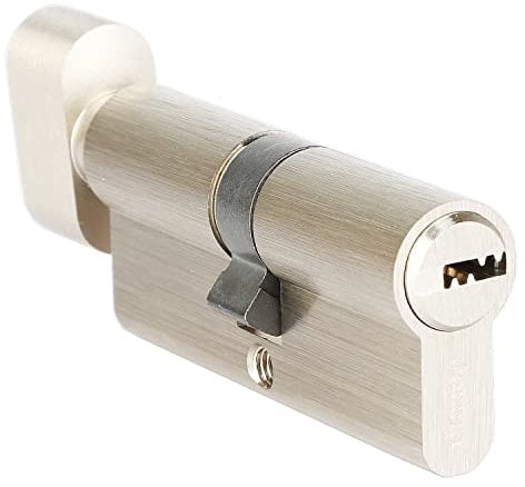 Jeriup Zylinderschloss, 90 mm (40/10/40), Euro-Profilzylinder mit 5 Schlüsseln (Dimple), einfach offen, massives Messing, rostfrei, korrosionsbeständig, diebstahlsicher