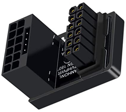CY Adapter 12VHPWR ATX3.0 PCI-E 5.0 Power Modular Adapter 12+4Pin zu 12+4 16Pin abgewinkelt 360 Grad gegenüber U Form zurück gewinkelt für Nvidia RTX-40 und AMD RDNA 3 Grafikkarten