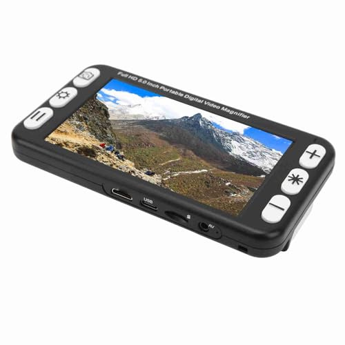 Aide à la Vision électronique de 5 Pouces, 2X à 48X Loupe électronique Portative à Double Usage, Aide à la Lecture Rechargeable pour les Personnes âgées à Faible Vision