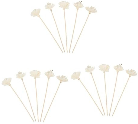HOMSFOU 15 Stück Getrocknete Pfingstrosenblüten Wohnaccessoires Geschmücktes Zubehör Duftdiffusor Aromadiffusor Blumen Duftdiffusor Parfümdiffusor Stick Blumenaromadiffusor
