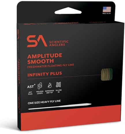 Scientific Anglers Amplitude Smooth Infinity Plus Freshwater Floating Fly Line, Fishing Line, Smooth Casting, Durable Coating, Mist Green/Buckskin/Willow - WF-5-F