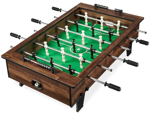 Best Choice Products 40in Tabletop Foosball Table, Compact Mini Arcade Table Hand Soccer for Kids and Adults, Home, Game Room w/ 2 Balls - Dark Wood