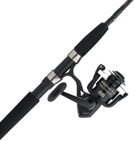 PENN Wrath II Angelrute und Spinnrolle, Größe 2500, mittlere Lichtleistung, extra schnelle Aktion, korrosionsbeständige Graphit-Konstruktion, leicht und langlebig
