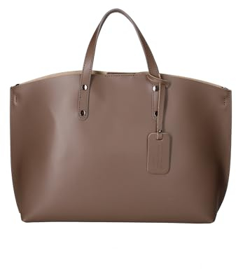 Gave Lux Handtasche Damen Leder Shopper & Tote Bag Umhängetasche, Made in Italy, 48x31x11 cm, GLX22209423FBG