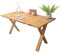 domli Bürotisch aus massivem Holz, geölte Eiche, X-Beine, komplett bearbeitete hochwertige europäische Holz-Tischplatte und Bein (1200 mm x 600 mm x 27 mm)
