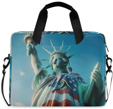 GAIREG Laptoptasche zum Vatertag, Business, professionell, Reisen, schlank, Pendler, Aktentasche für 16-Zoll-Laptops, Freiheitsstatue mit USA-Flagge