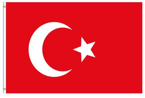 Grande bandiera della Turchia, 1,5 x 0,9 m, grande bandiera nazionale con occhielli per decorazioni per interni ed esterni, eventi sportivi di calcio, decorazioni per feste