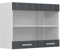 Vicco Küchenglasschrank R-Line, Glashängeschrank, Schwarz Beton/Weiß, 80 cm