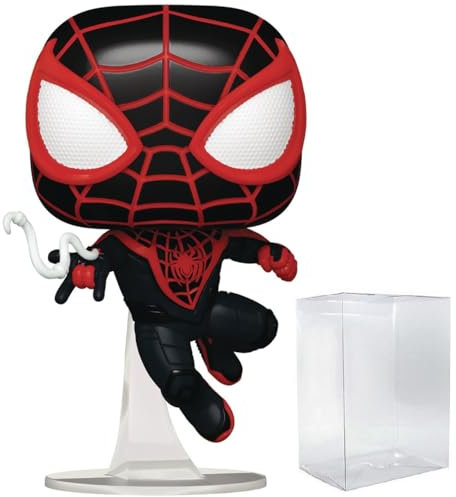 POP Marvel Gamerverse: Spider-Man 2 - Miles Morales Upgraded Suit Funko Vinyl Figure (Bundled with Compatible Box Protector Case), Multicolored, 3.75 inches