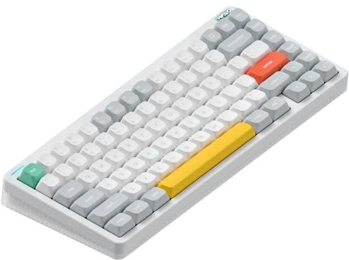 nuphy Halo75 V2 Mechanische Gaming-Tastatur 75% kabellos Hot-Swap-Fähige Tastatur,83 Tasten RGB Hintergrundbeleuchtung, unterstützt Bluetooth/2.4GHz/USB-C (White, Silent Red Switch)