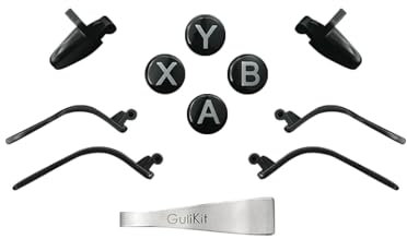 AKNES GuliKit KK3 Controller Accessory Pack per KK3 Max e KK3 Pro, 11 in 1 con 6 Paddle Posteriori in Metallo, 4 Tappi per Pulsanti Xbox Layout ABXY, 1 Pinzetta per Tasti(Nero)