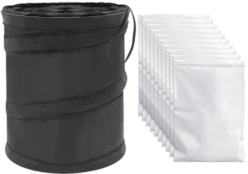 DHSBGWSX 1 Stück Auto-Mülleimer, 10 Stück Selbstklebender Auto-Müllbeutel, Pop-Up-Mülleimer, Faltbarer Mülleimer, Auto-Aufbewahrungseimer