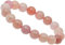ELEDORO Bracelet de perles en véritable opale rose – Bracelet extensible avec perles de pierres précieuses de 10 mm – Bijou fait à la main, Véritable pierre précieuse opale rose, Opale rose