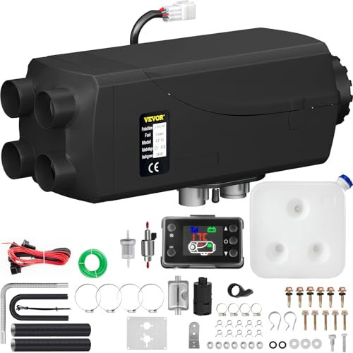 VEVOR Chauffage à air Diesel 8 KW avec Silencieux, réservoir 12 V 10 L pour Bateaux, Bus, Camping-Cars, remorques Comprend Une Puissance de Chauffage de 8 000 W et Un écran LCD