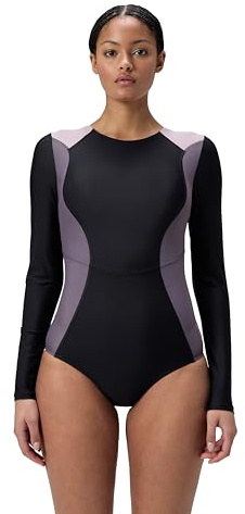 Speedo Women's Colourblock 2.0 Long Sleeve Swimsuit | Training Swimwear | Soft Feel | Swim Fitness Swimwear