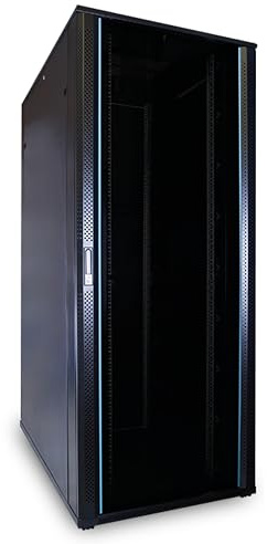 DSIT 47HE 19 Zoll Serverschrank - Glastür | (BxTxH) 800x1200x2200mm - Schwarz - Traglast 800 kg