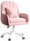 Aivermeil Homeoffice Stuhl, SamtStuhl mit Kopfkissen, 360° drehbar Höhenverstellbar Bürostuhl ergonomisch, Schminkstuhl Drehstuhl，für Arbeitszimmer Schlafzimmer,bis120kg belastbar Rosa