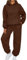 Trainingsanzug,Zweiteiler für Damen,Damen Tracksuit Set Langarm Hoodie Jogger Rundhalsausschnitt Zweiteiliges Outfit Trainingsanzug Weich Baumwolle Hausanzug,Braun,XL