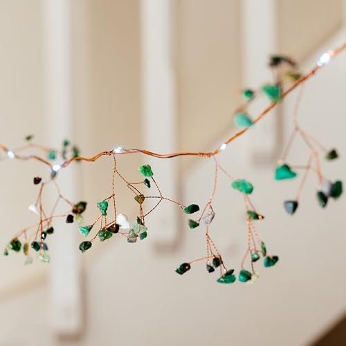 20 LED Micro Green Stone Garland Fairy String Light – White Battery Powered Fairy Light – Battery Operated Rustic Indoor Lighting Decoration – Christmas Vintage Decorative Bedroom Party