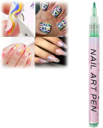 Nail Art Pens Set,Nail Point Graffiti Dotting Pen,Nail Drawing Pen,Drawing Painting Liner Brush for DIY Nail Art,Waterproof Nail Polish Pens,Quick-Drying Nail Point Graffiti Dotting Liner Pen(green)