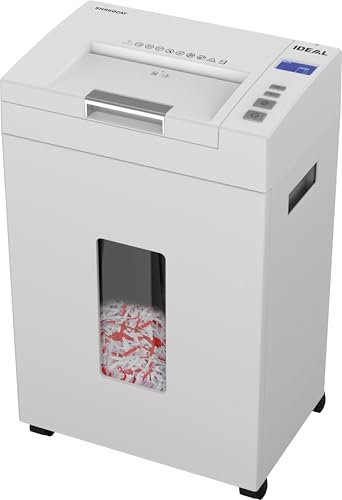 IDEAL SHREDCAT 8292, kompakter Auto-Feed-Aktenvernichter für bis zu 200 Blatt Papier, P-4 Partikelschnitt, leise & energieeffizient, weiß, 1 Stück