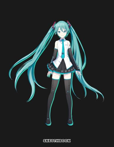 Hattsune Miiku Sketchbook: 120 pages, 8.5x11 Blank Pages, For Kids, Boys, Girls, Teens, Adults - Simple Note Pad for Drawing, Writing, Painting, Sketching or Doodling