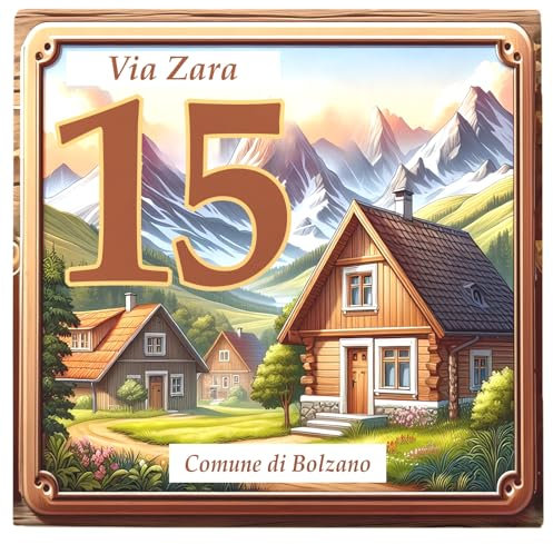Mattonella Numero Civico Personalizzato da Esterno - Targa in Ceramica 15x15 cm per Indirizzo, Nome Famiglia, Testo - Resistente e Personalizzabile (MONTAGNA)