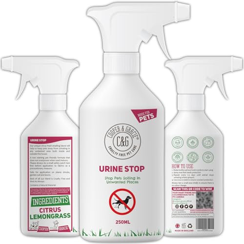 C&G Pets Urine Stop Spray for Dogs & Cats – Triple Action Formula – Stops Repeat Marking Indoors & Outdoors – Natural Ingredients, Made in UK – Family & Pet Safe, Non-Staining Citrus Repellent